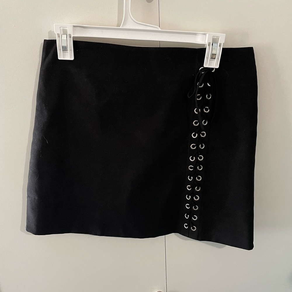 Black suede skirt- Large